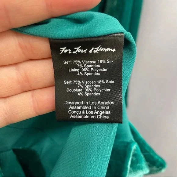 For Love & Lemons Viva Emerald Silk Blend Velvet Blazer Size Small - Picture 11 of 14
